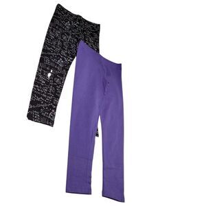 Spotted Zebra Girls  Active Stretch Purple & Black Printed Legging M(8) (2-Pack)